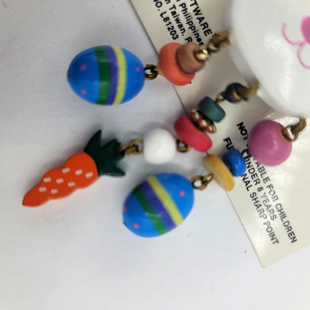 Easter Bunny Brooch with Egg & Carrot Fringe - Papel Giftware Springtime Station - Picture 5 of 12
